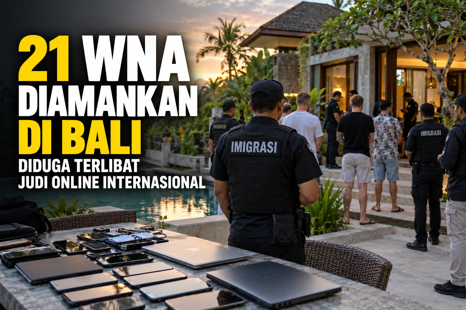 Imigrasi Amankan 21 WNA di Bali, Diduga Operasikan Situs Judi Online Jaringan Internasional