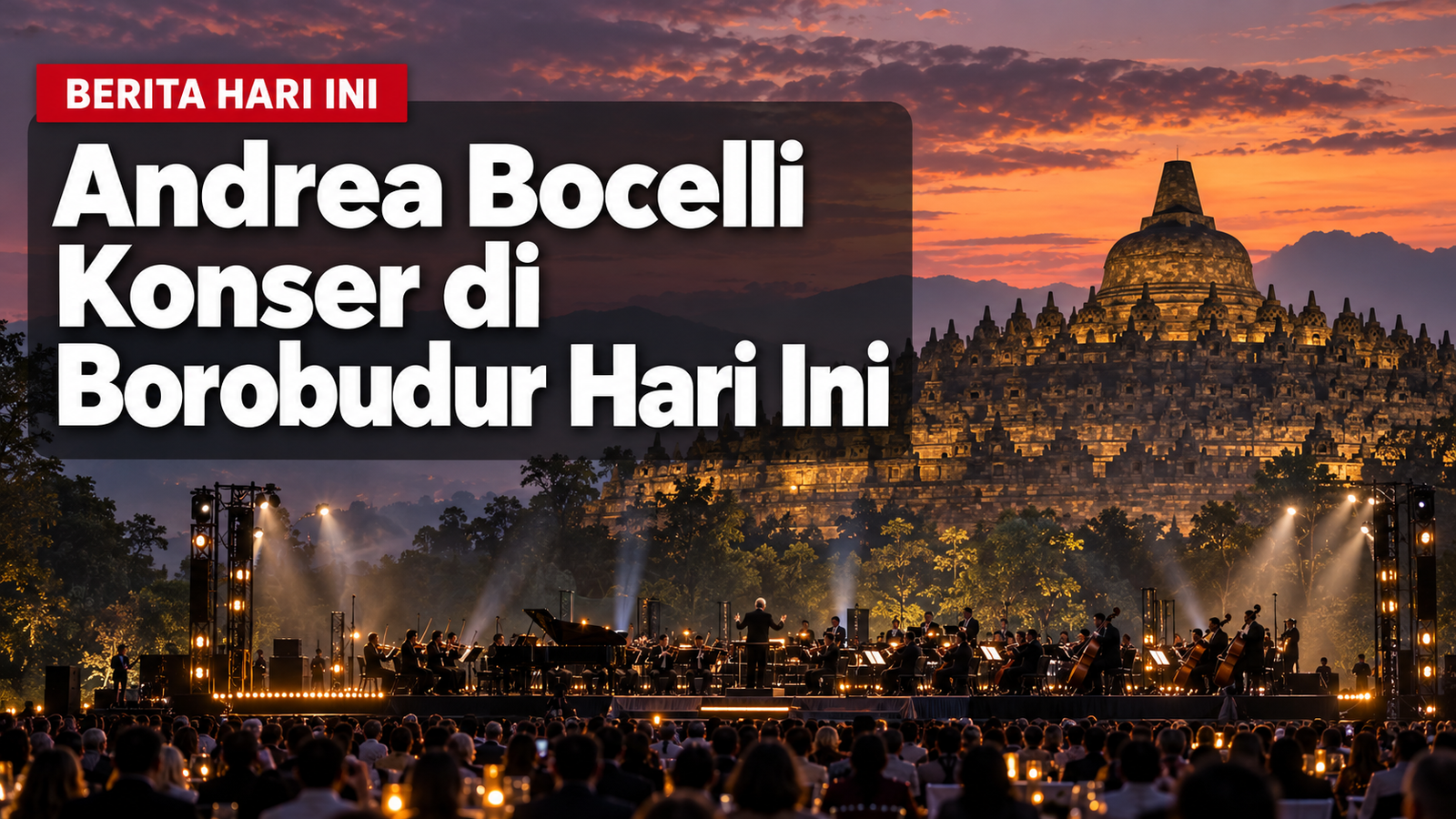 Konser Andrea Bocelli di Borobudur Digelar Hari Ini, Perhatian Publik Tertuju pada Sikap MUI